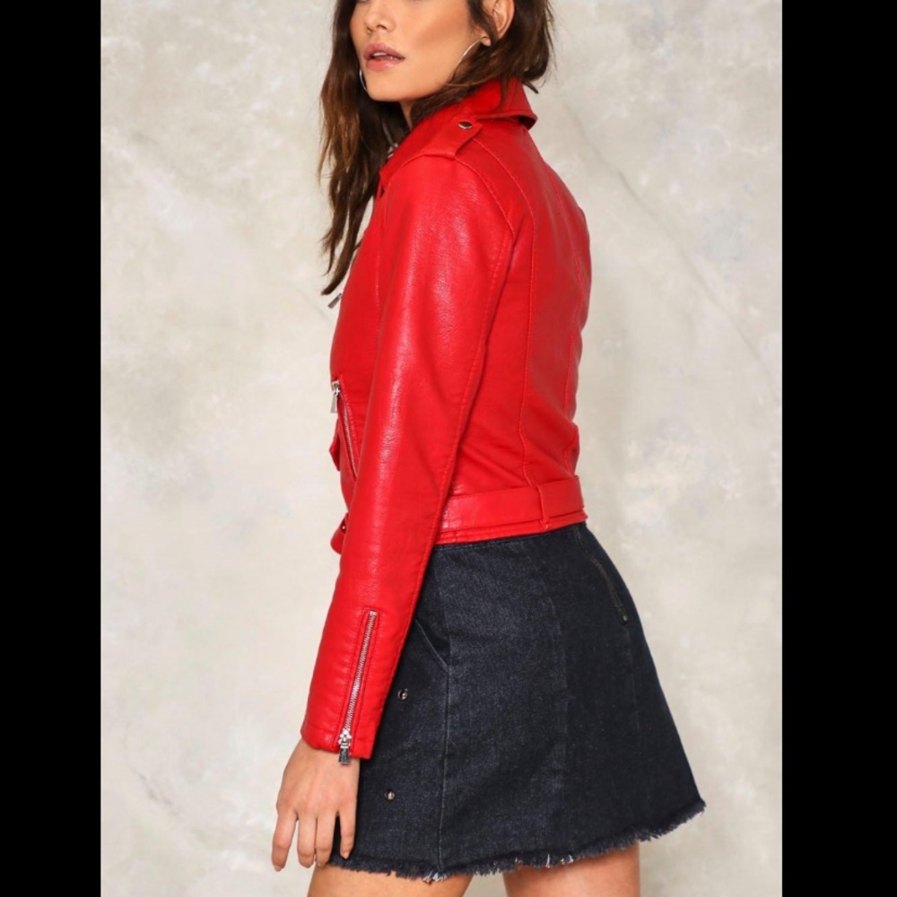 Vegan leather moto jacket True Religion